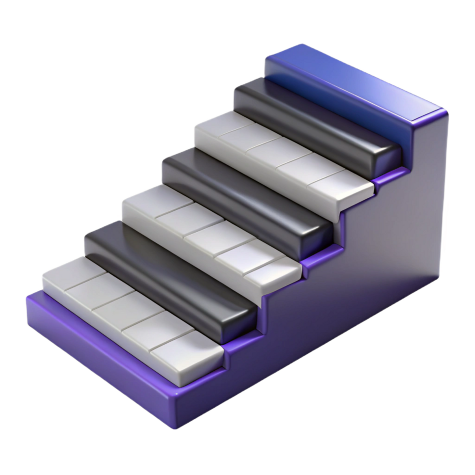serene abstract 3D Staircase Illustration, Keys Design premium png