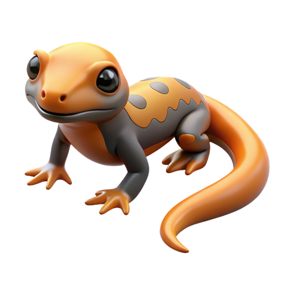 impressive modern Adorable 3D Cartoon Salamander Illustration exclusive png