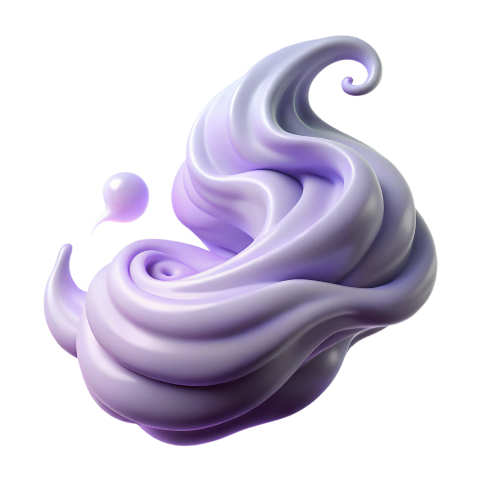 elegant modern Lavender Swirl 3D Render 4K png