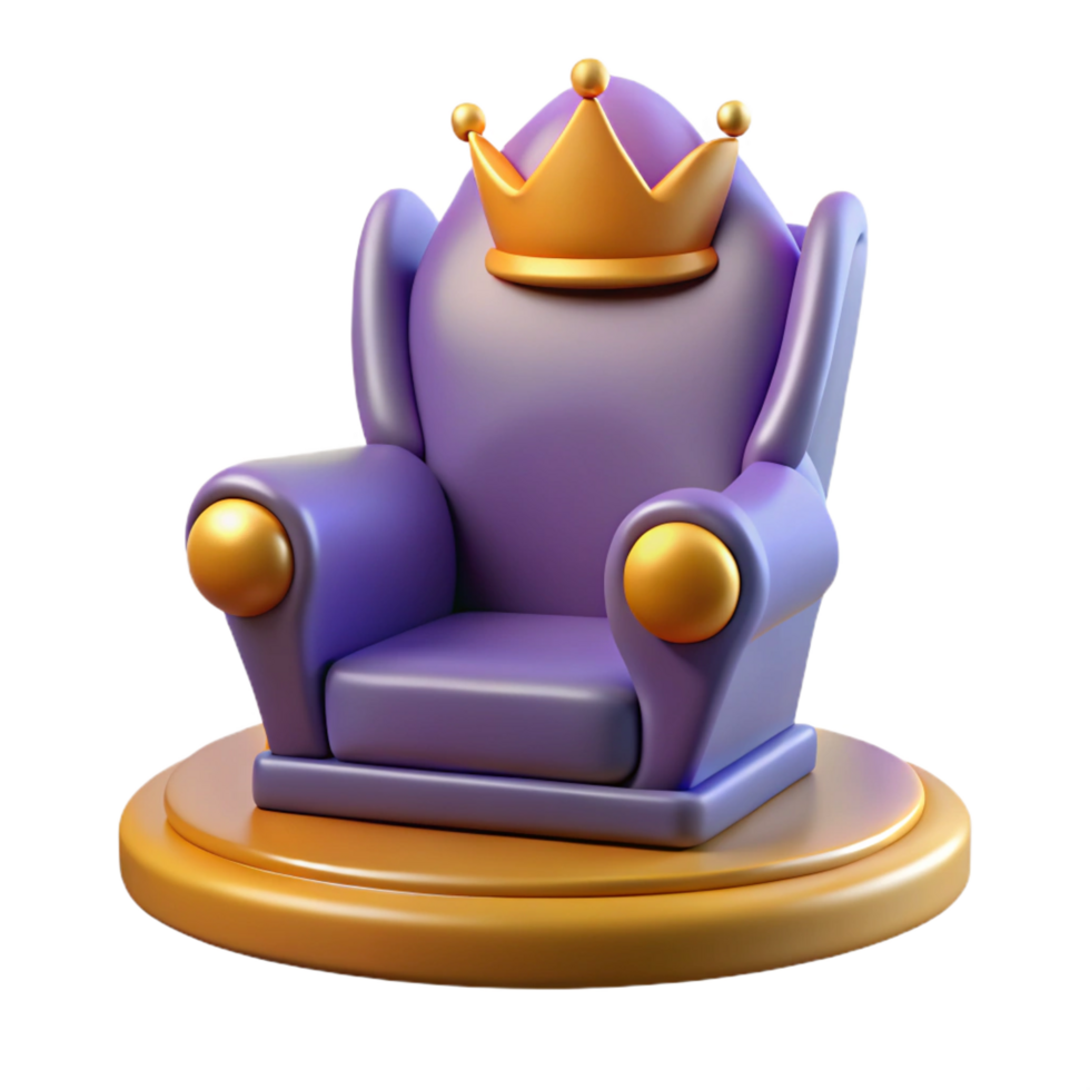 elegant traditional Purple Throne 3D Render authentic png