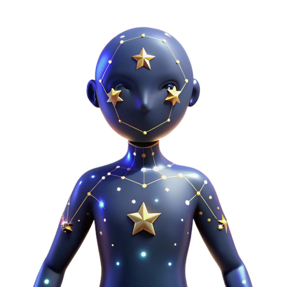 extraordinary rustic Celestial Child 3D Render 4K png