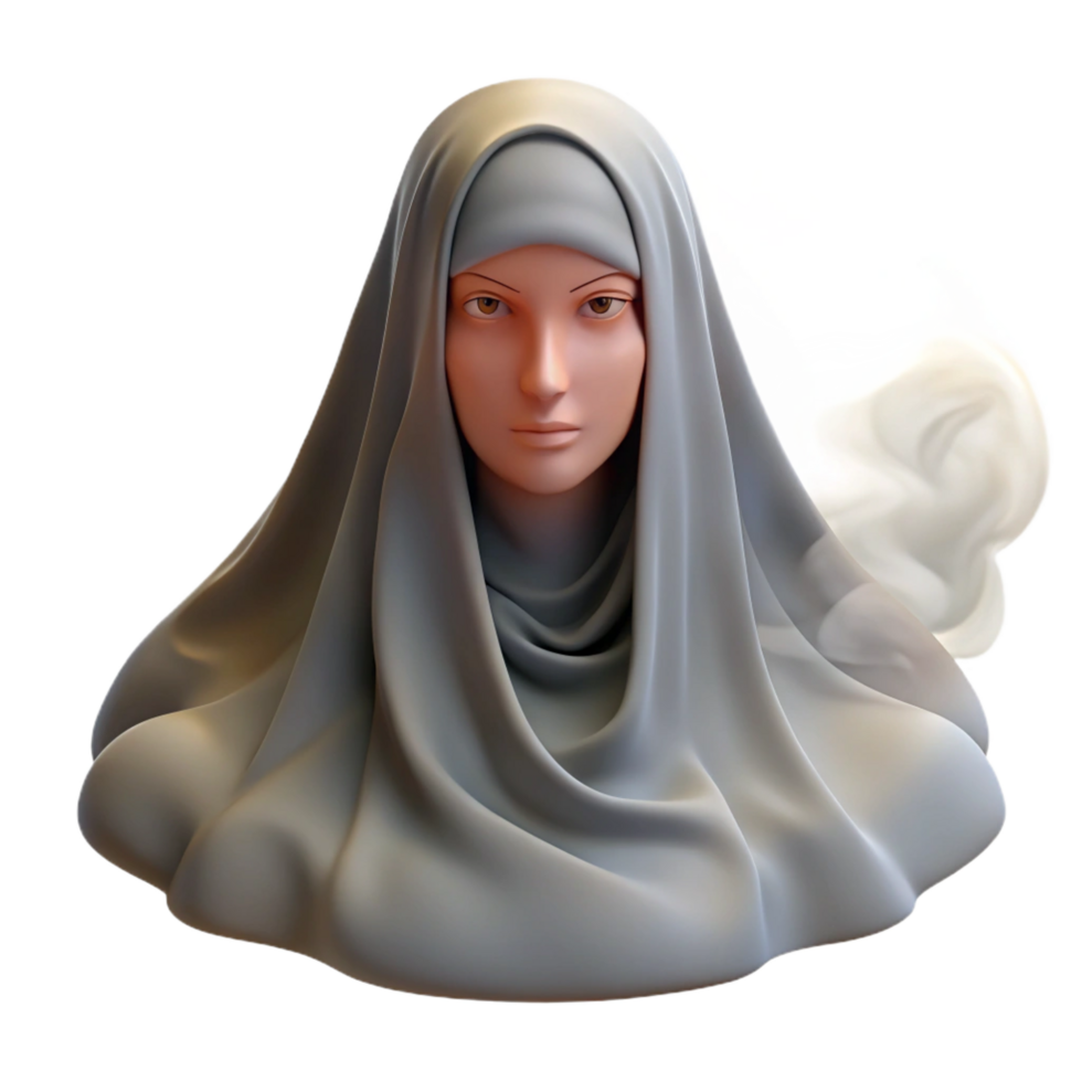 impressive artistic 3D Render Woman in Hijab detailed png