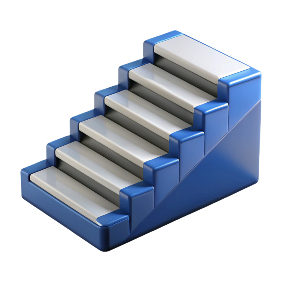 elegant modern 3D Render Blue Steps Staircase Illustration 4K png