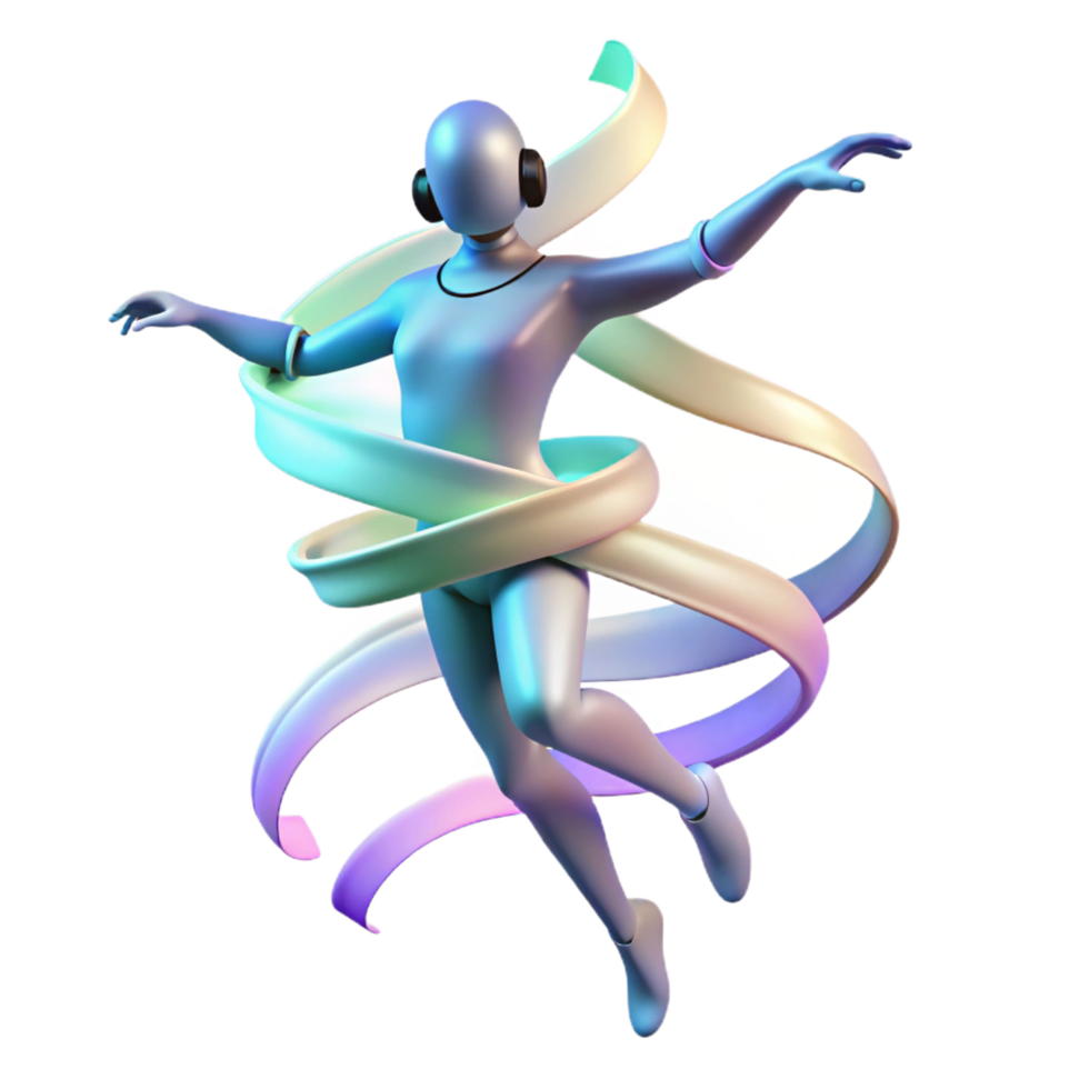 dramatic abstract 3D Render Abstract Figure Dancing authentic png