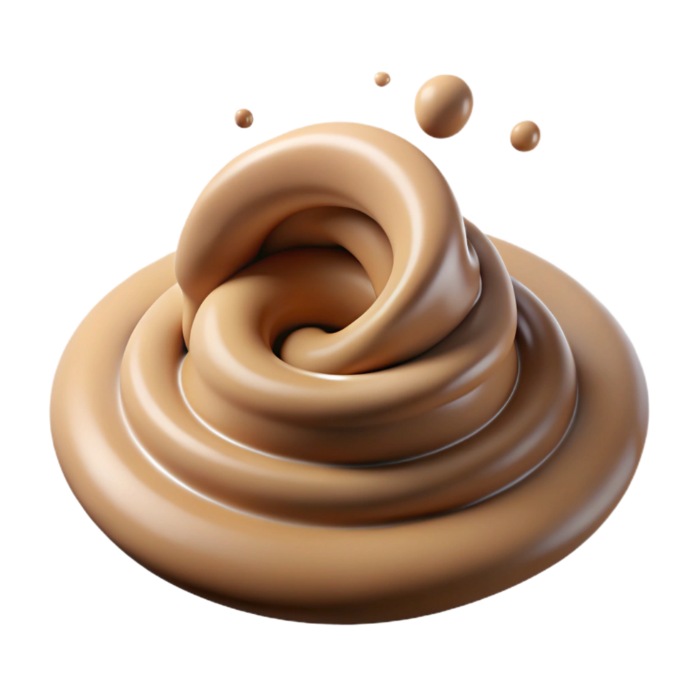 beautiful contemporary Creamy Swirl 3D Render high resolution png