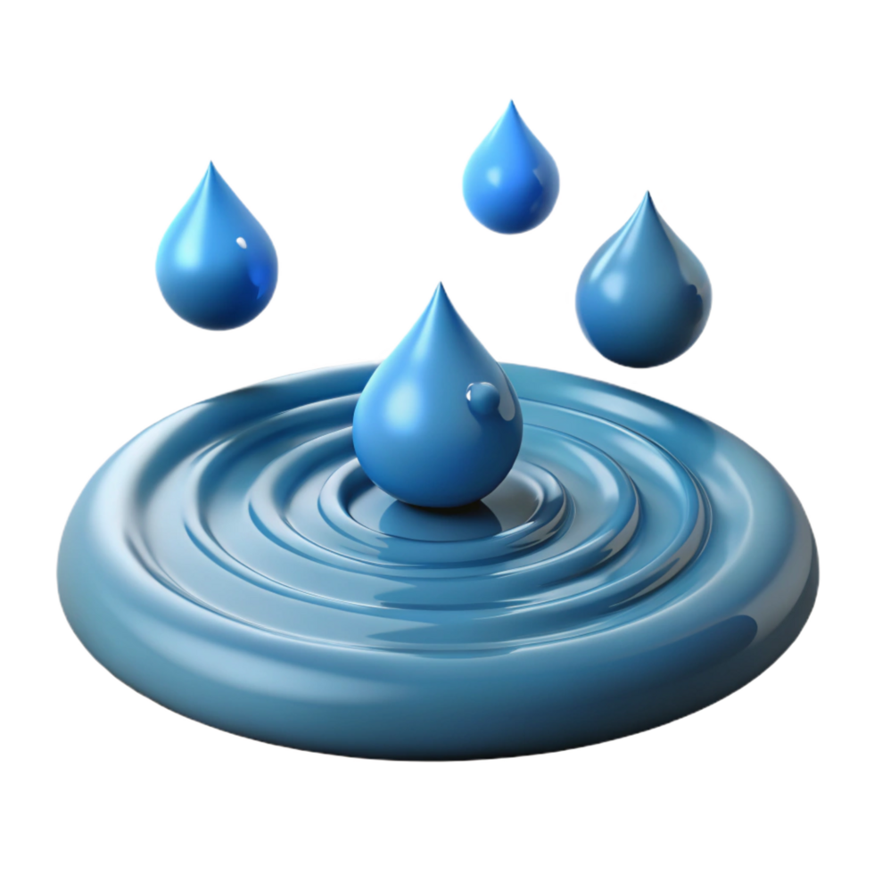 stunning abstract 3D Water Droplets Illustration authentic png