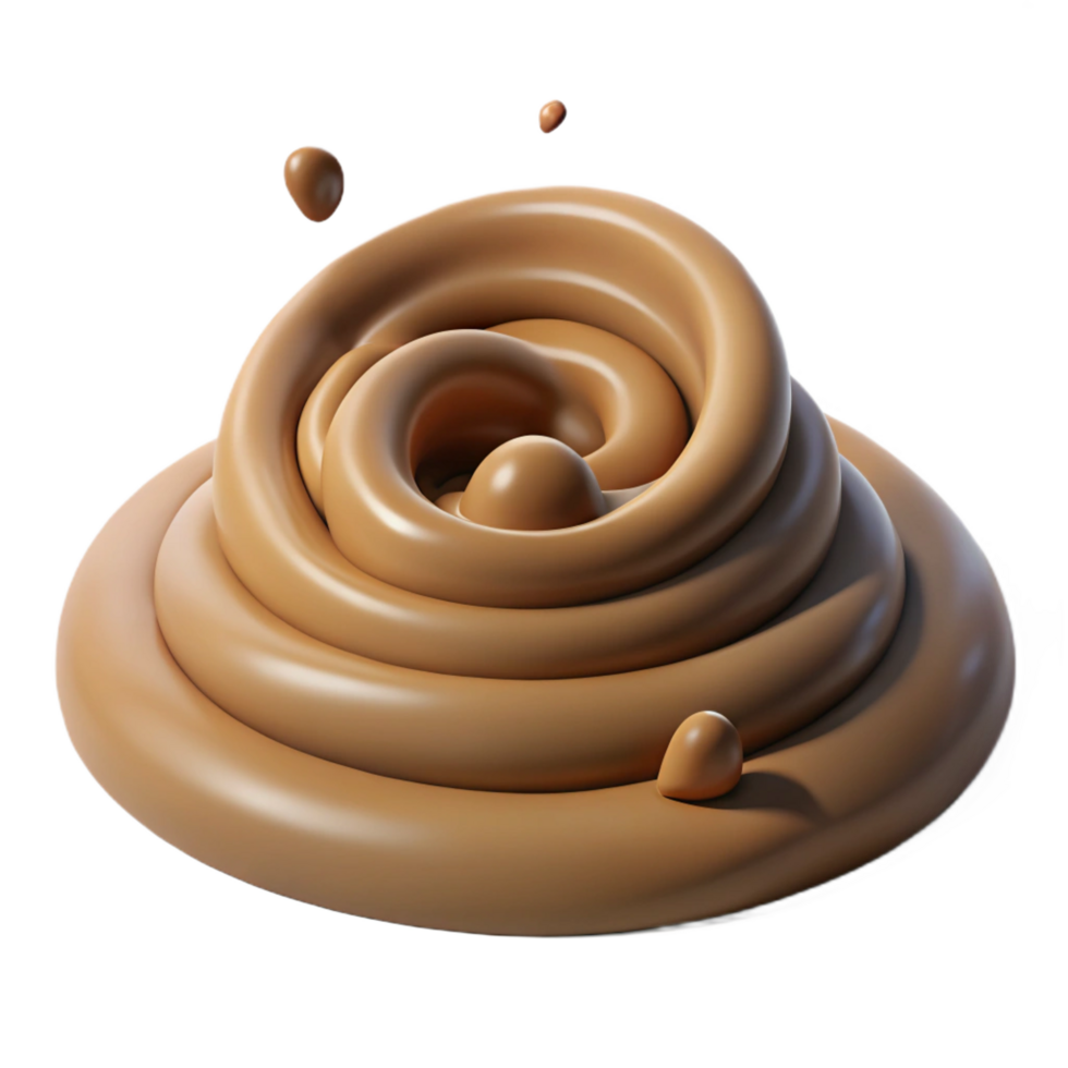 wonderful vintage 3D Render of Swirling Brown Liquid premium png
