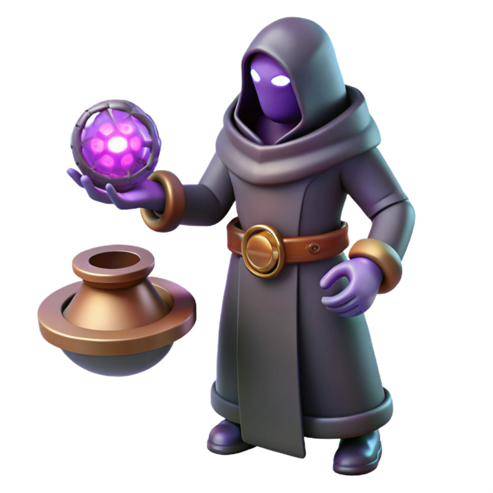 wonderful abstract 3D Render Mystic Wizard Fantasy Character genuine png