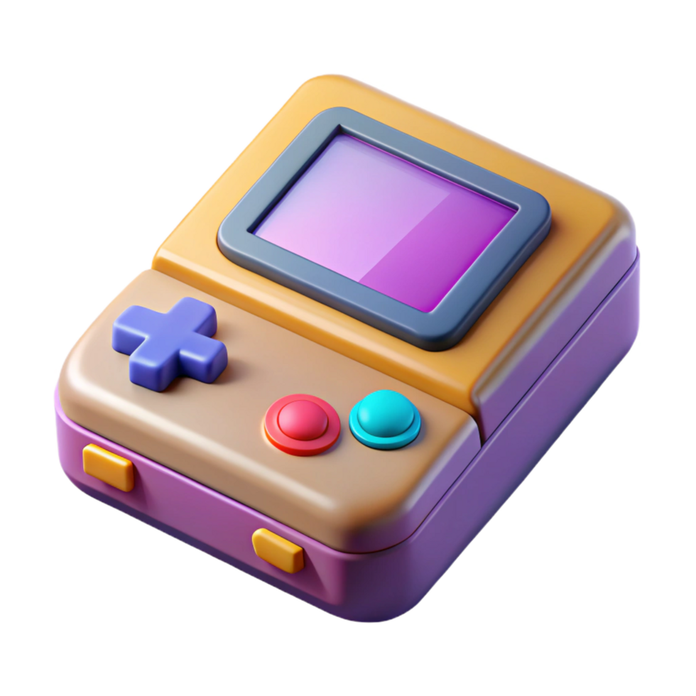 wonderful rustic Retro Gaming Console 3D Illustration high quality png