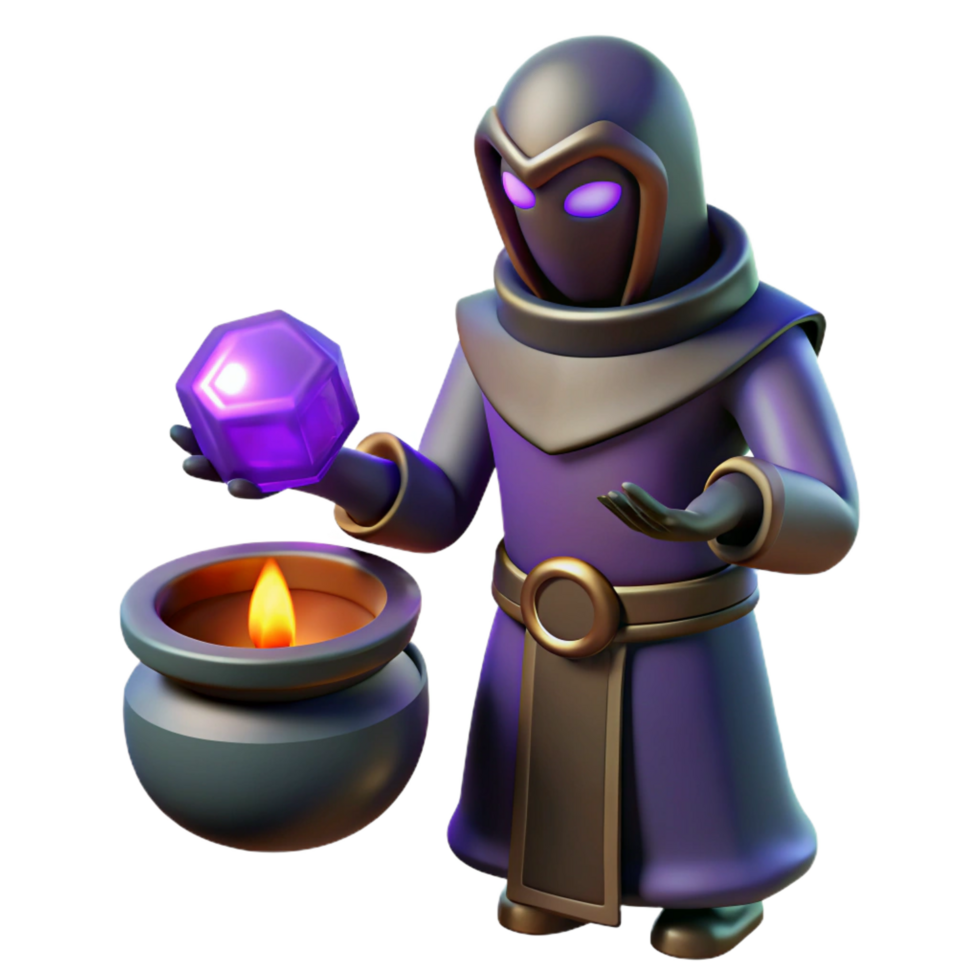 dramatic traditional 3D Render of a Wizard with Potion original png