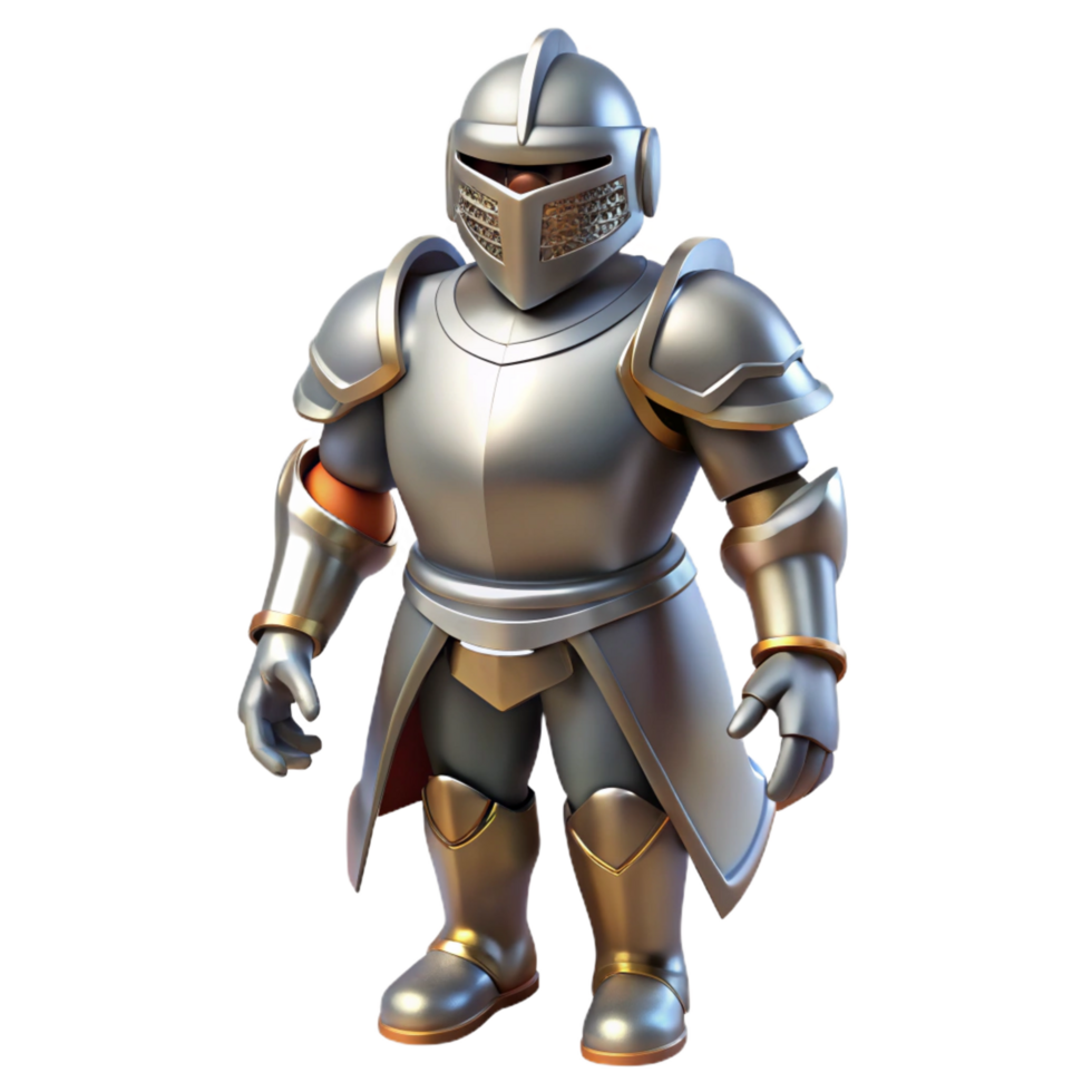 beautiful vintage 3D Cartoon Knight Illustration professional png