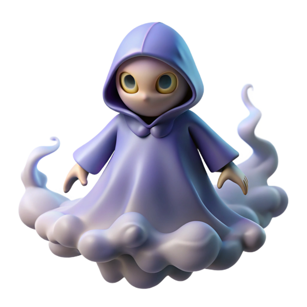 beautiful artistic 3D Render Cute Ghost in Robe high quality png