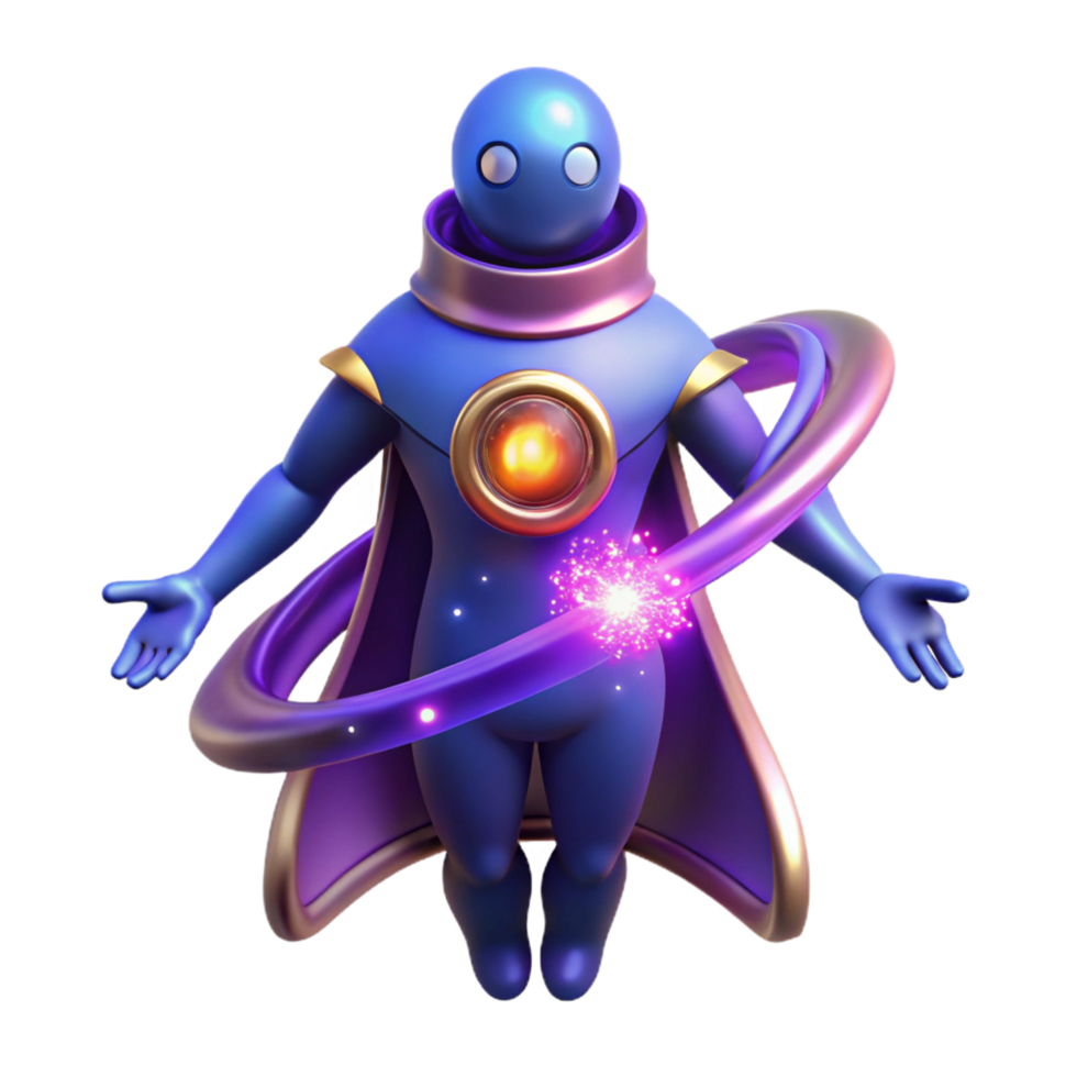 magnificent minimalist Cosmic Being 3D Render premium png