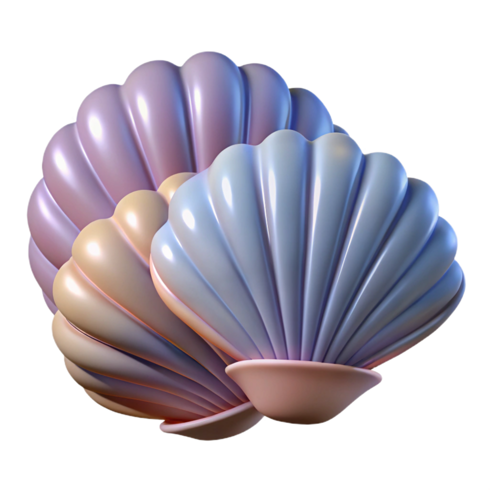 serene creative Pastel Shell 3D Render authentic png