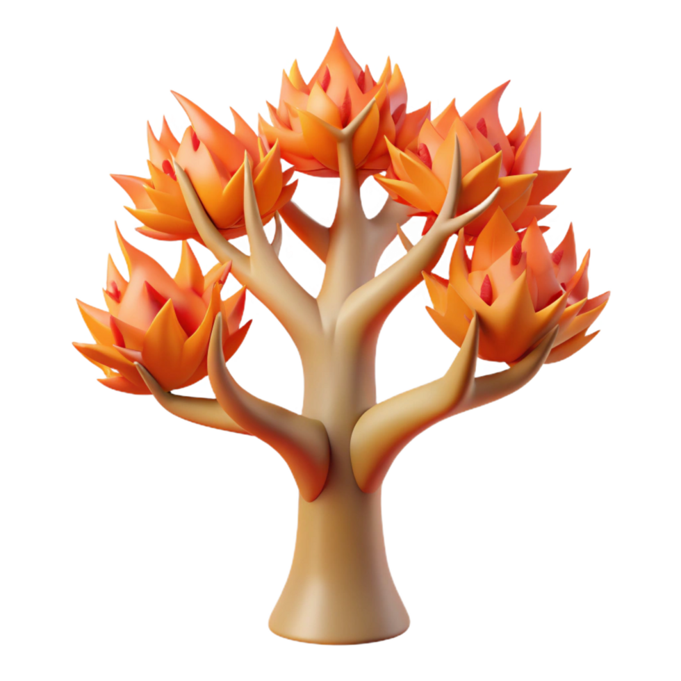 wonderful modern 3D Render of a Stylized Fire Tree exclusive png