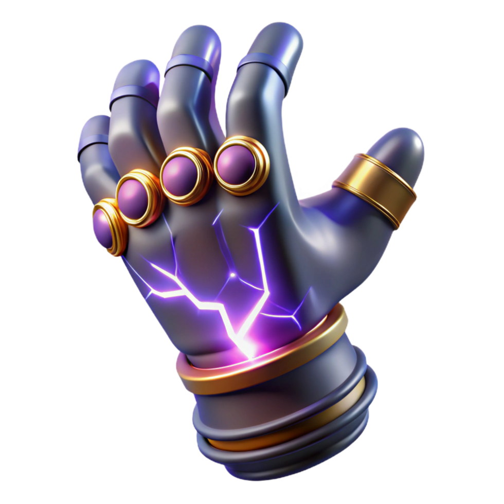beautiful vintage 3D Render Powerful Glowing Hand 4K png