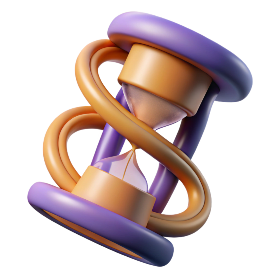 serene rustic Abstract 3D Hourglass Illustration original png