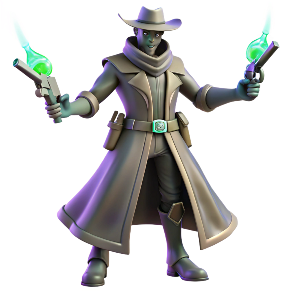 impressive abstract 3D Render Gunslinger Alchemist exclusive png