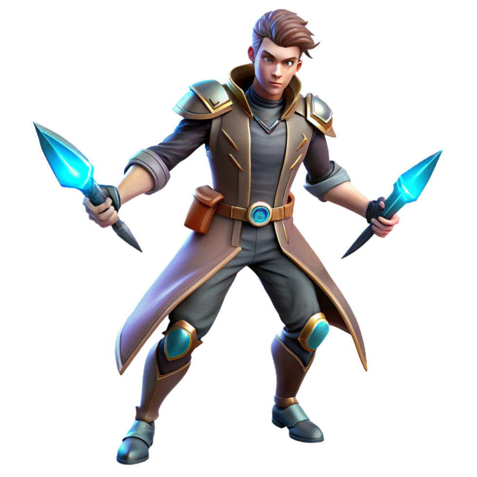 elegant classic 3D Render Young Adventurer with Crystals premium png
