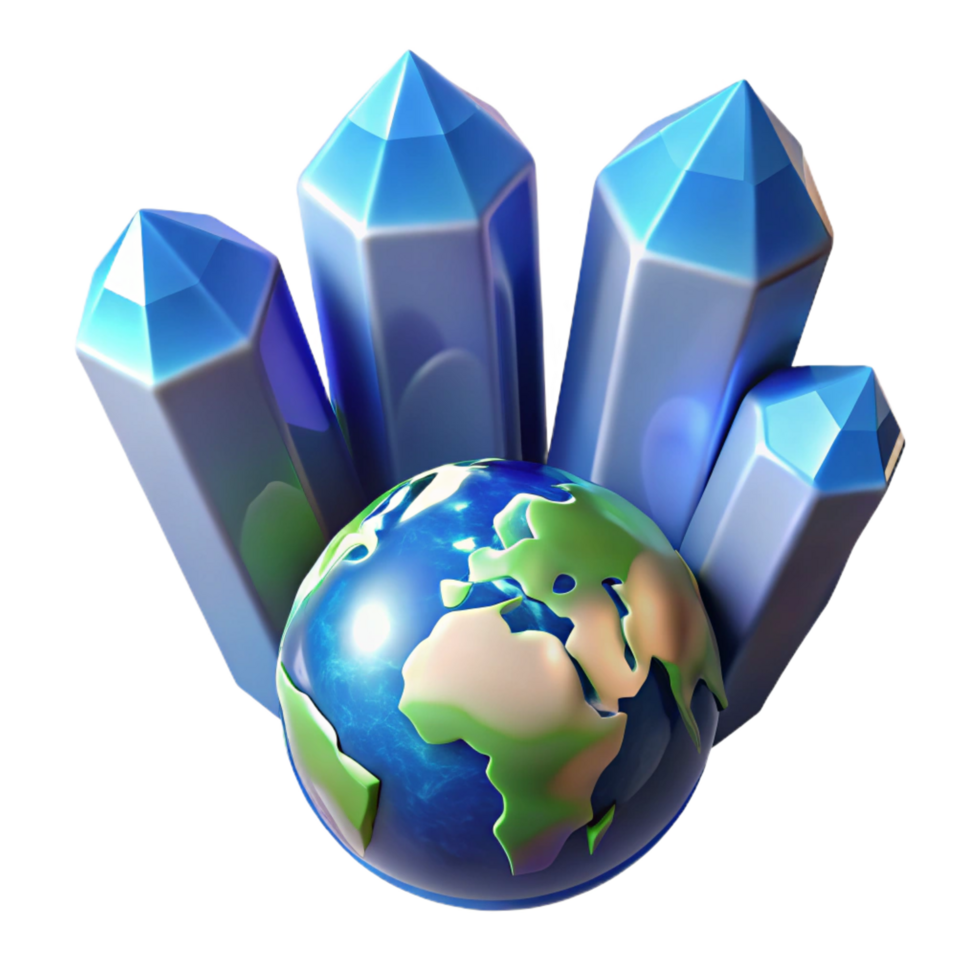 vibrant classic 3D Crystal Globe Illustration exclusive png