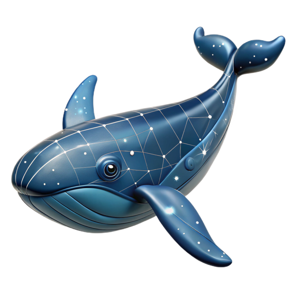 elegant classic 3D Whale Illustration Networked Design premium png