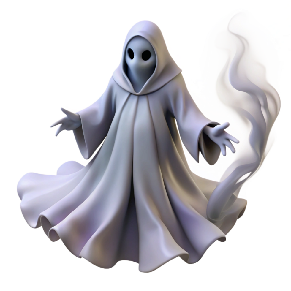 elegant abstract Friendly Ghost 3D Render high quality png