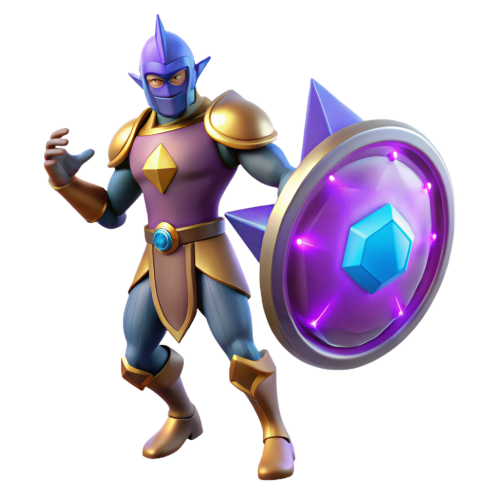 beautiful rustic Fantasy Warrior 3D Render premium png