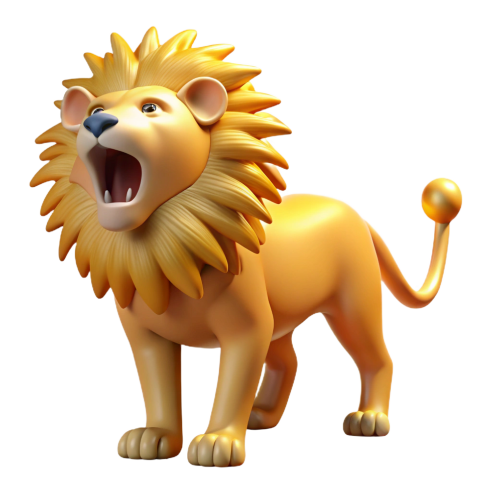 stunning classic Roaring 3D Lion Illustration authentic png