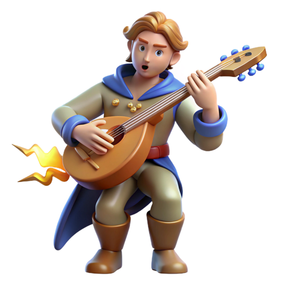 wonderful modern 3D Illustration Musical Fantasy Character high quality png