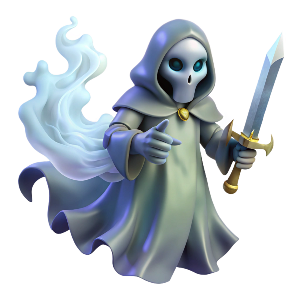 stunning classic 3D Ghostly Knight Illustration authentic png