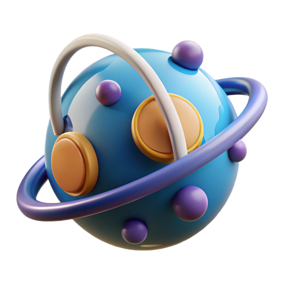 magnificent modern 3D Render Abstract Planet Illustration high quality png