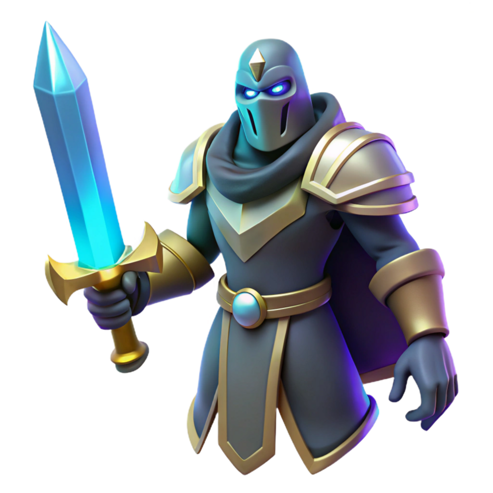extraordinary modern Dark Knight 3D Render Fantasy Game original png