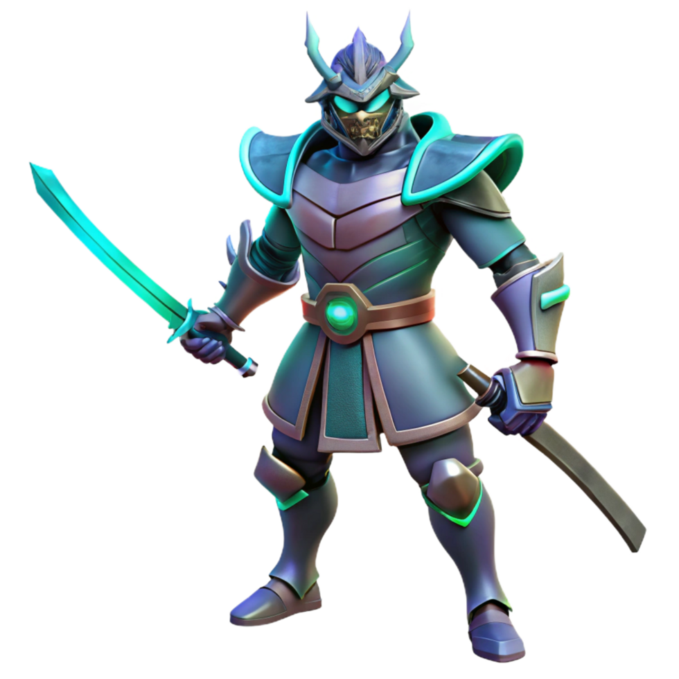 wonderful abstract 3D Render Samurai Warrior Illustration exclusive png