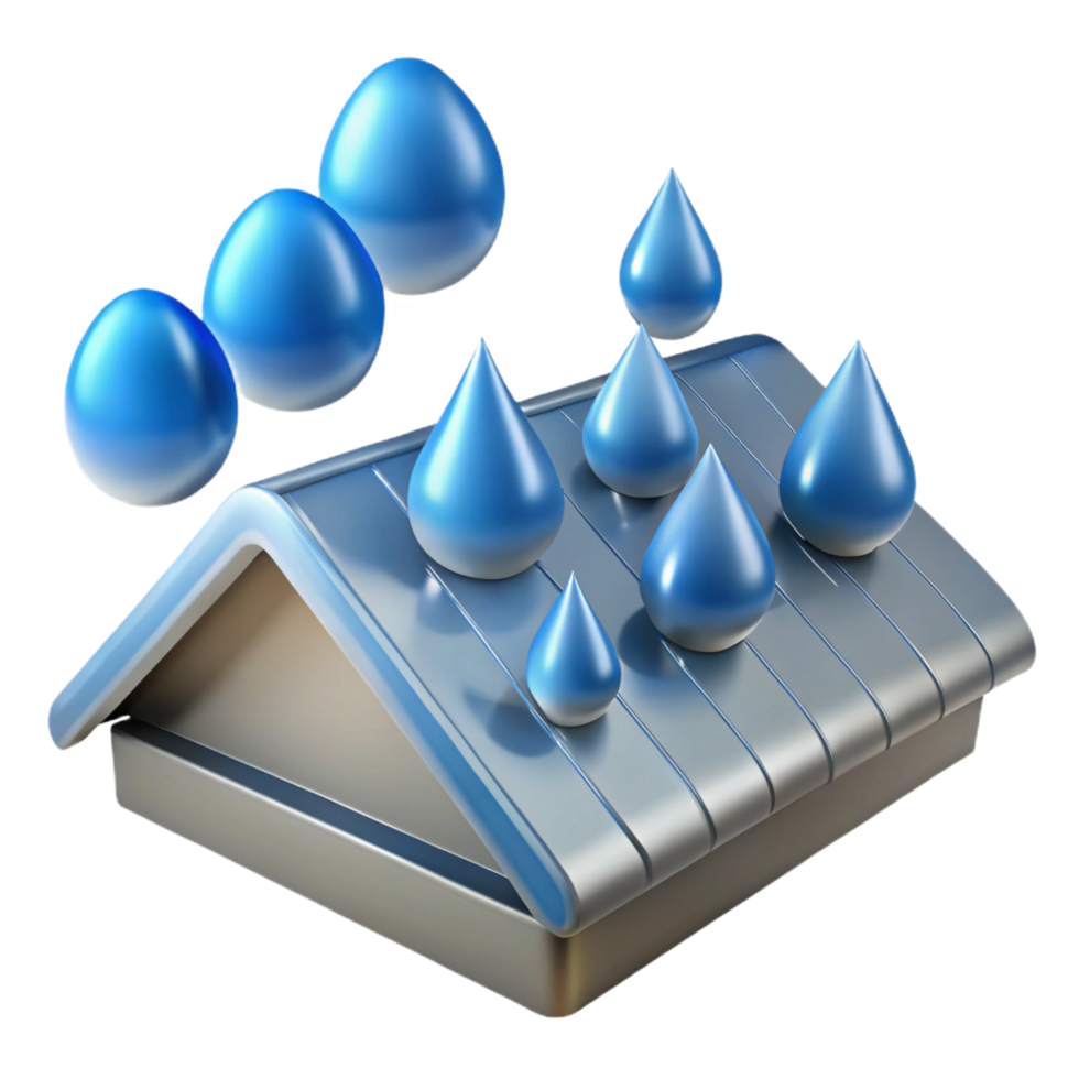 wonderful abstract 3D Illustration Water Drops on House Roof authentic png