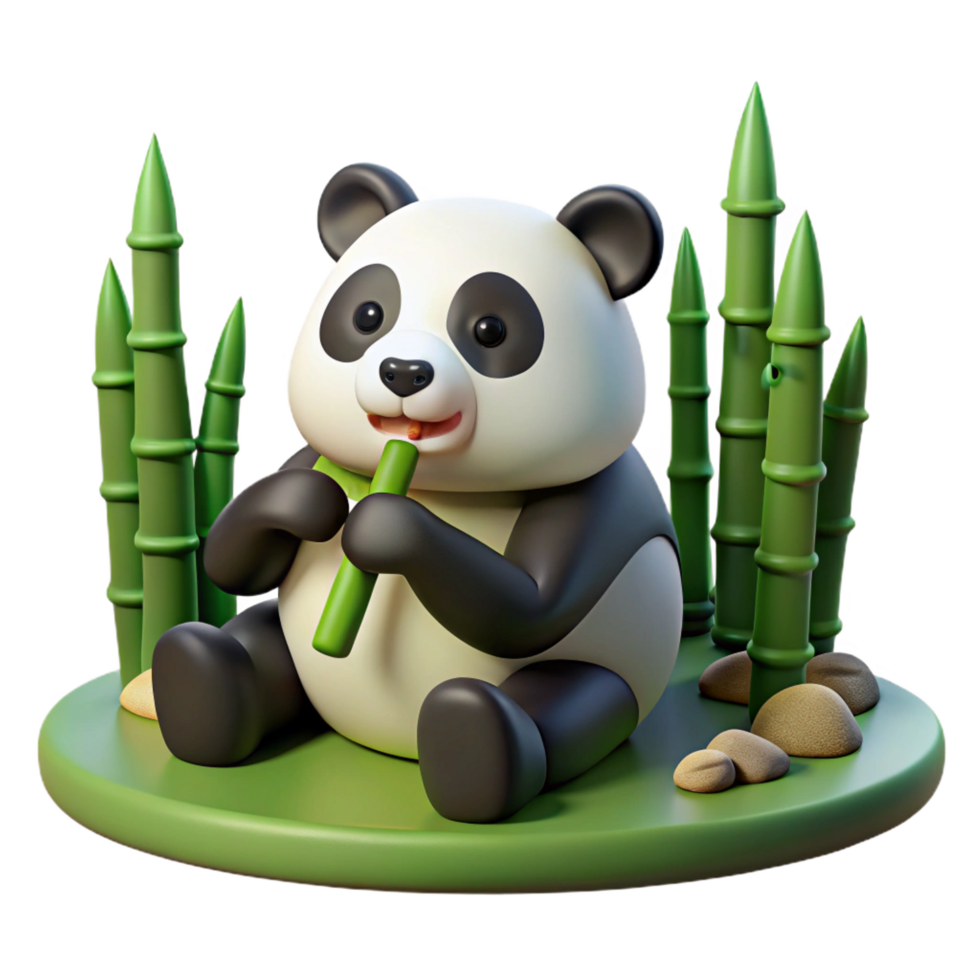 extraordinary traditional Adorable Panda 3D Render premium png