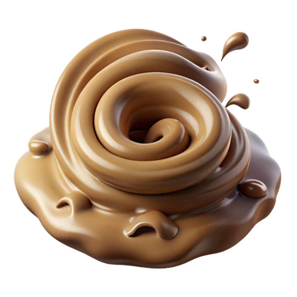 dramatic traditional 3D Swirling Chocolate Cream Illustration 4K png