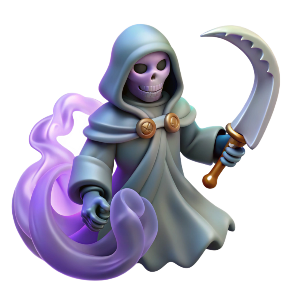 magnificent classic 3D Render Grim Reaper Illustration authentic png