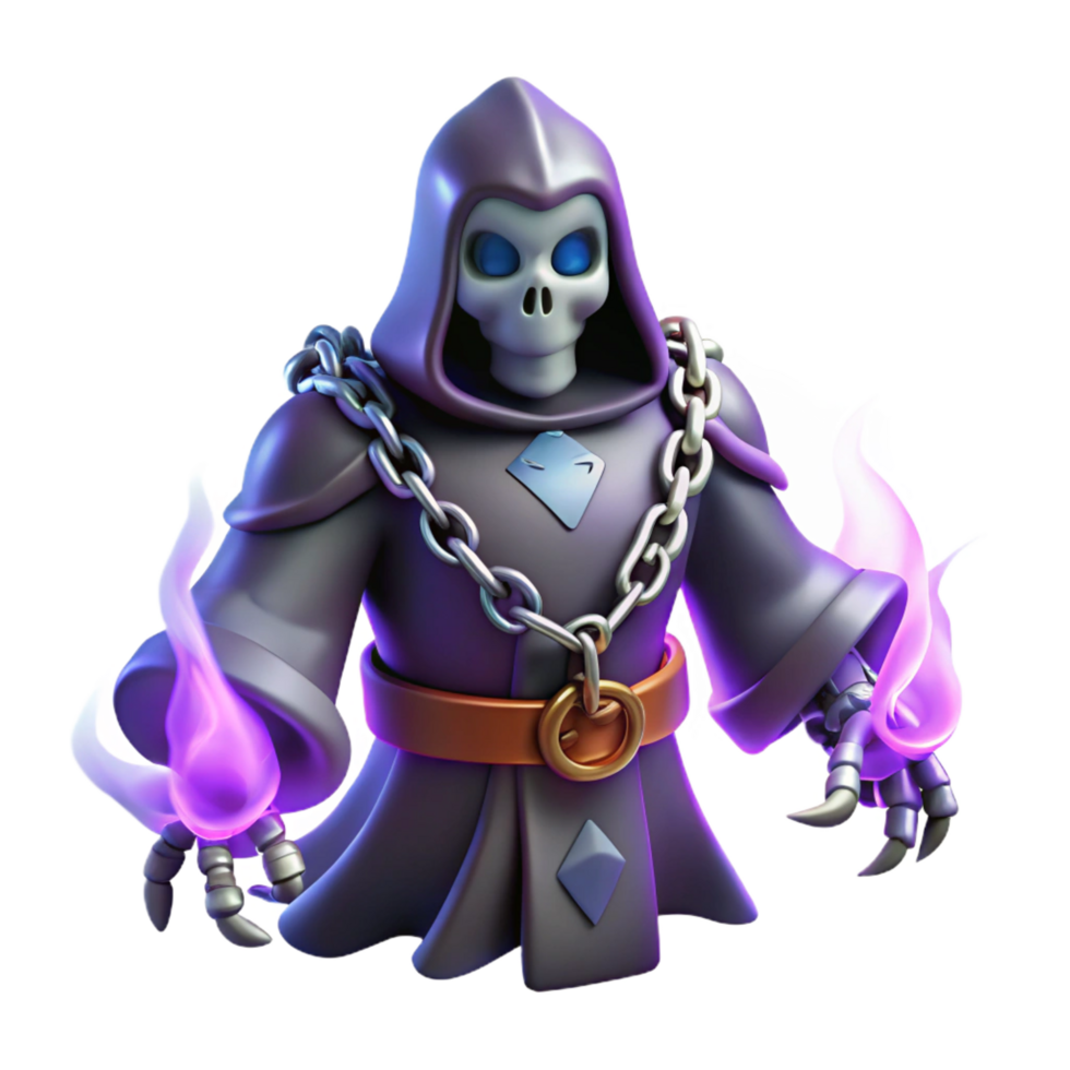 extraordinary artistic 3D Render Grim Reaper Illustration 4K png