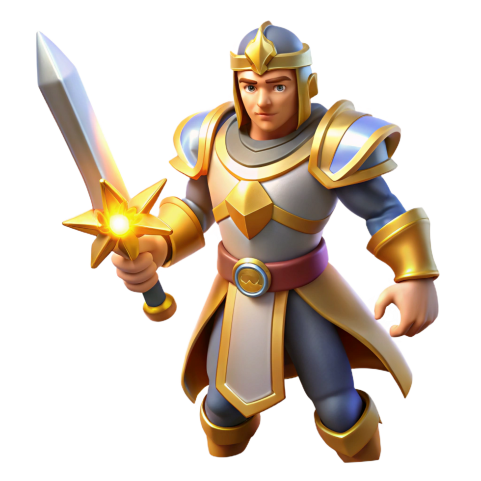 wonderful classic 3D Illustration Young King Knight authentic png