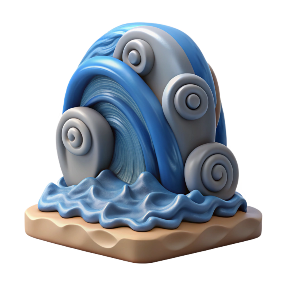 beautiful creative 3D Abstract Wave Illustration authentic png