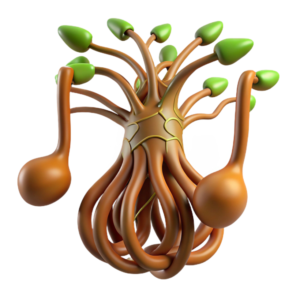 dramatic rustic 3D Render Abstract Music Tree high quality png