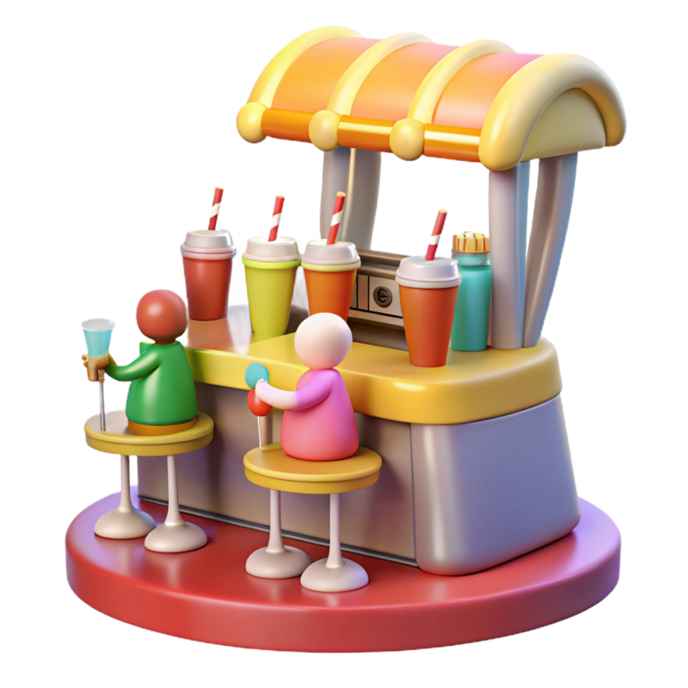 magnificent creative 3D Render of Fun Drink Stand Illustration high resolution png