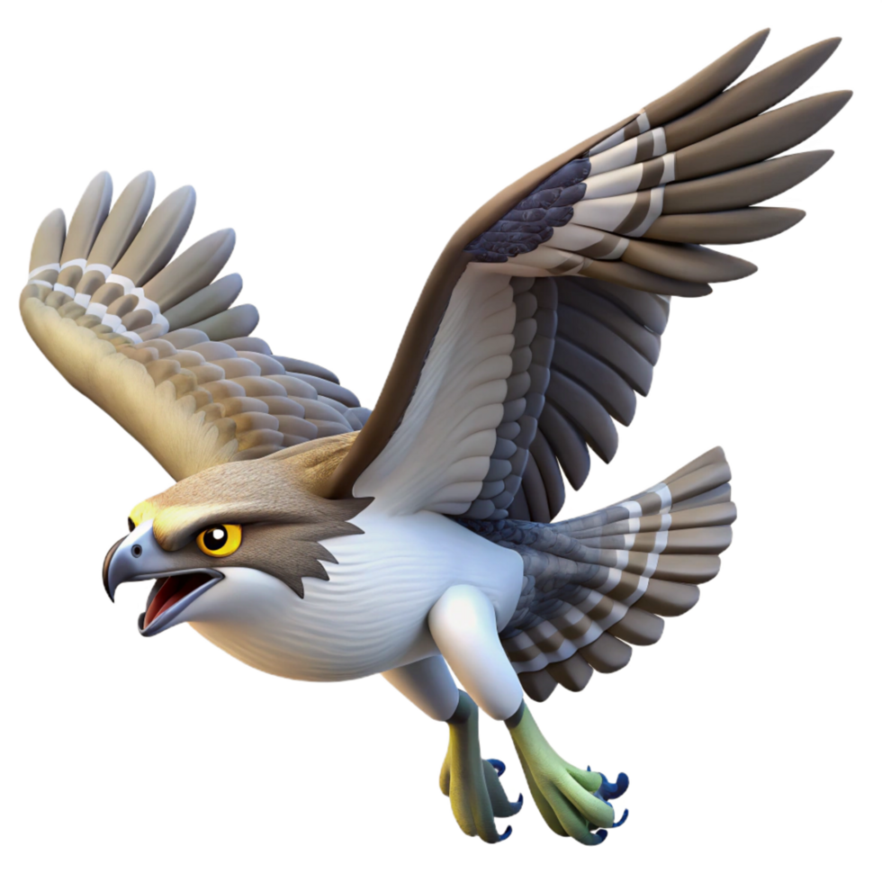 wonderful artistic 3D Cartoon Osprey Bird Illustration premium png