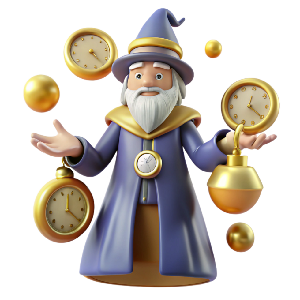 extraordinary abstract Wizard Timekeeper 3D Render original png