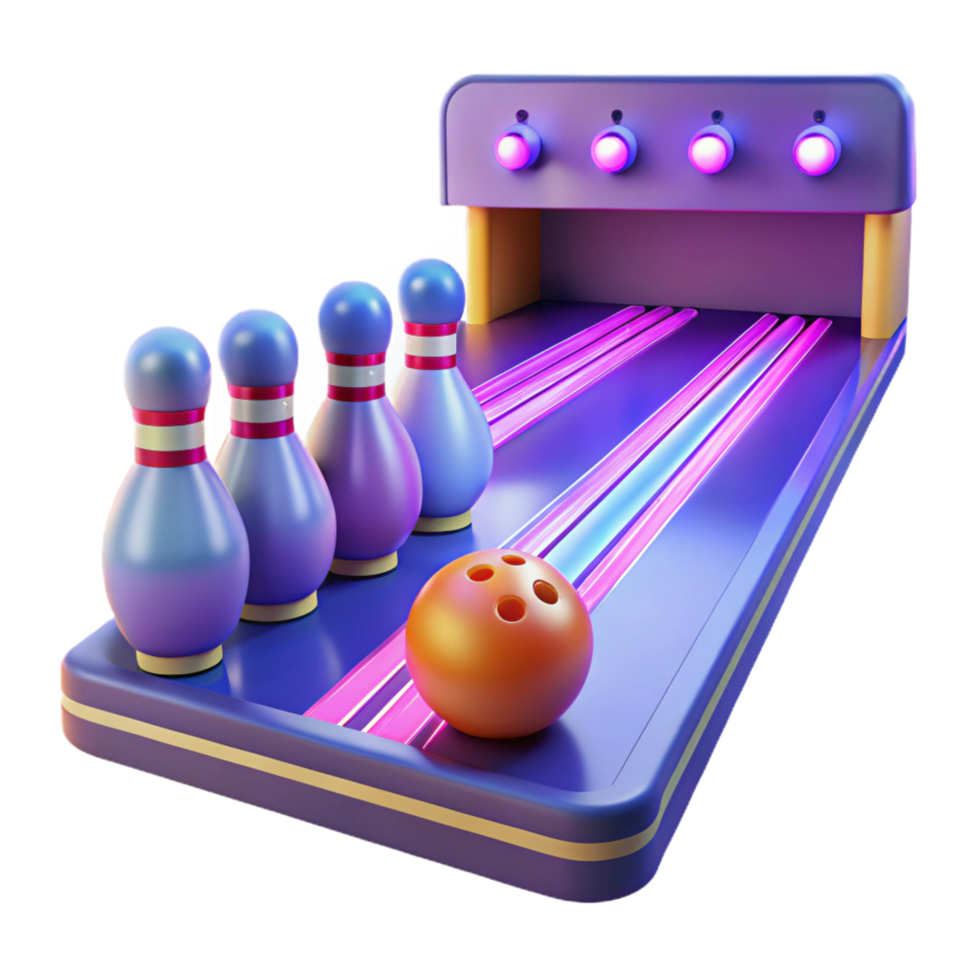 magnificent rustic 3D Bowling Alley Illustration genuine png