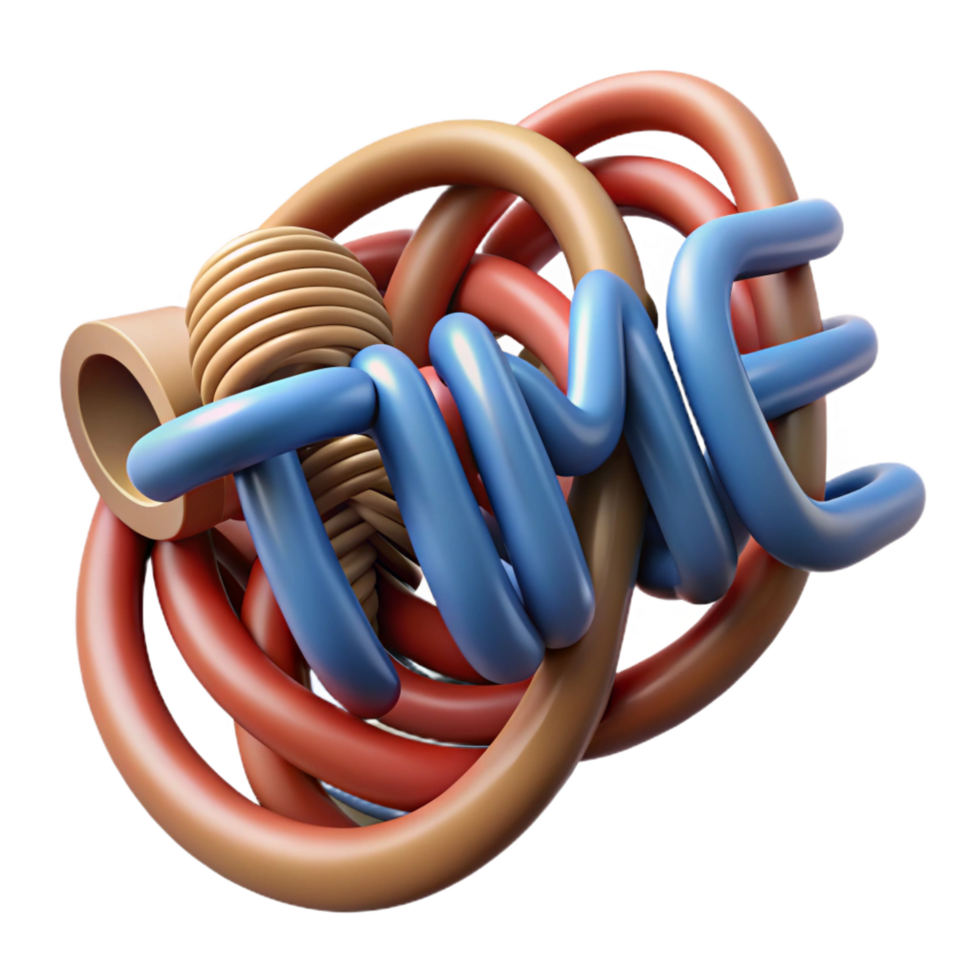 impressive minimalist 3D Abstract Time Knot Illustration high quality png