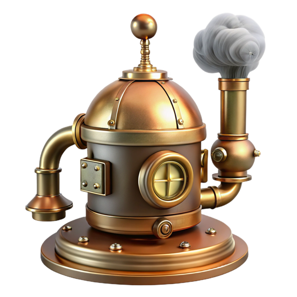 extraordinary creative Steampunk Machine 3D Render original png