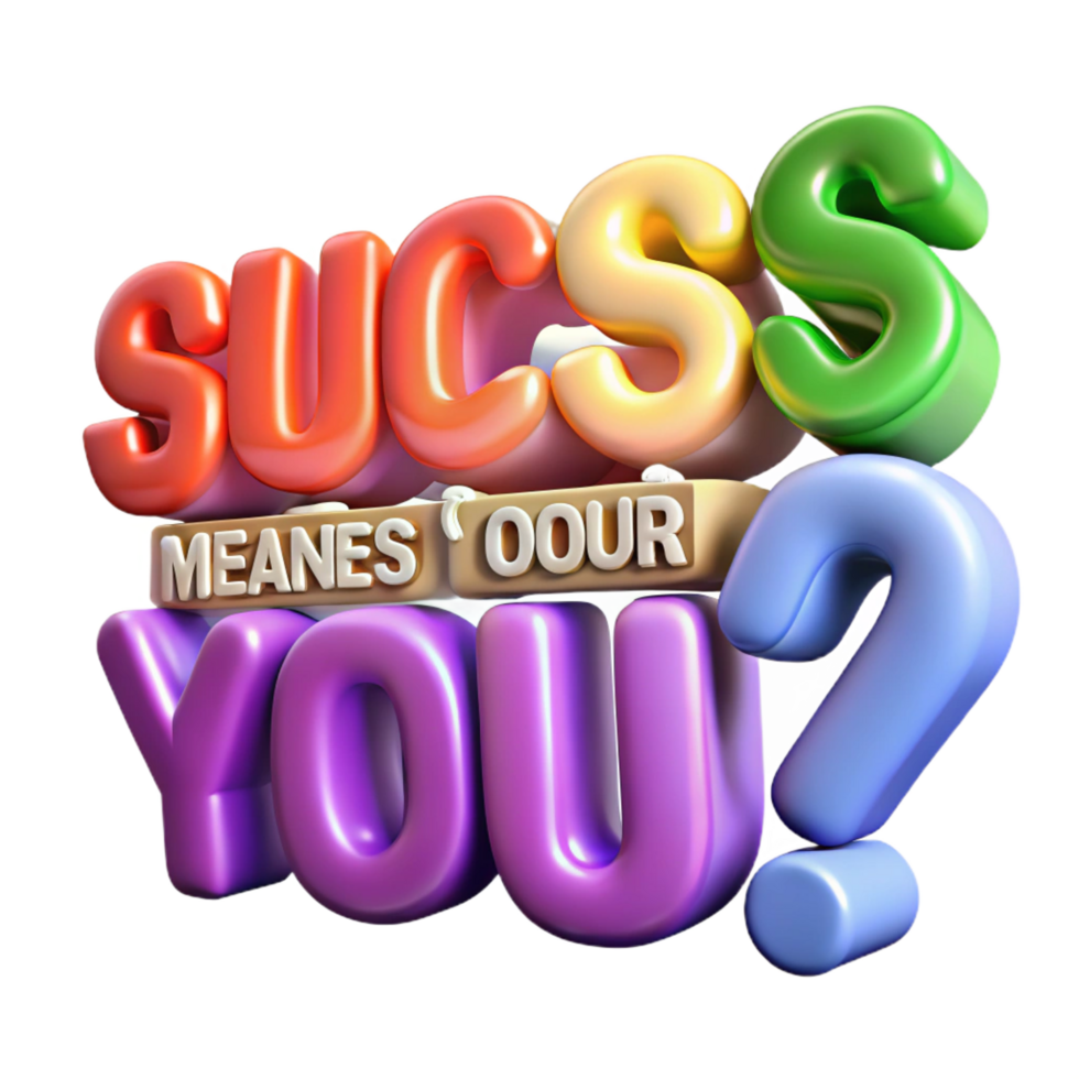 stunning modern 3D Colorful Success Means You Illustration authentic png