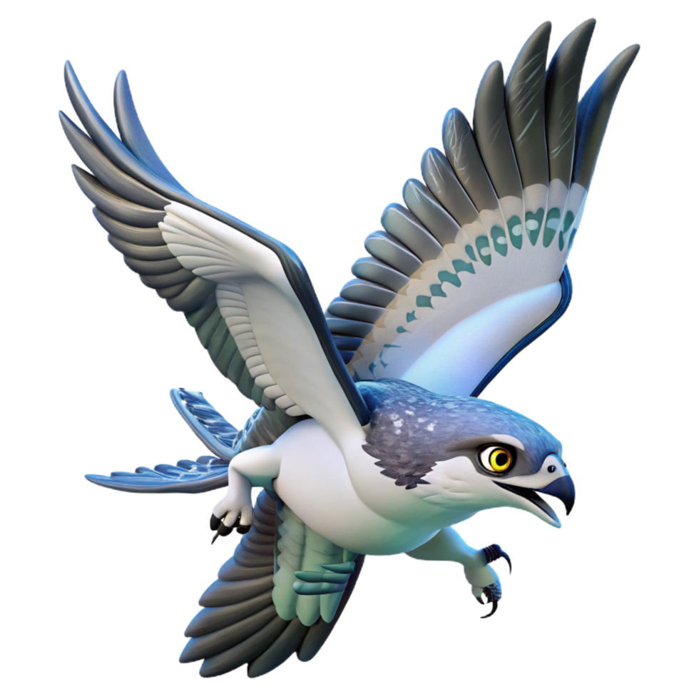 wonderful creative Cartoon Osprey 3D Render premium png
