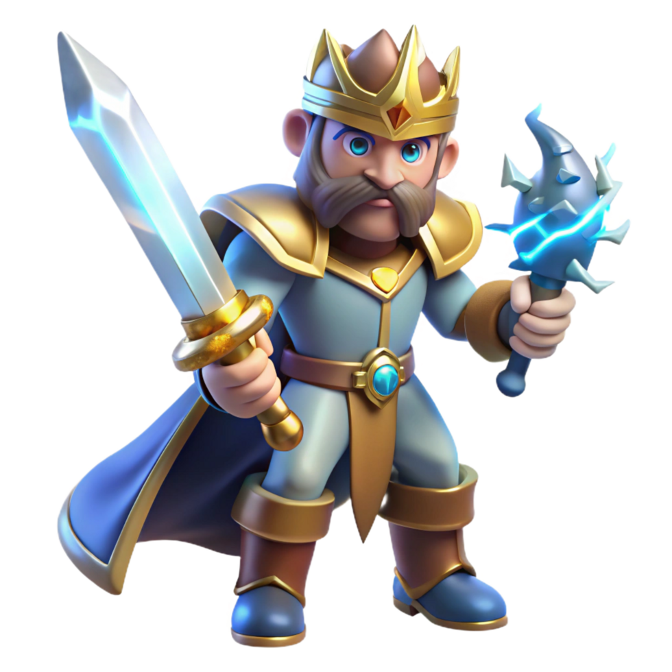 dramatic artistic Mighty King 3D Render authentic png